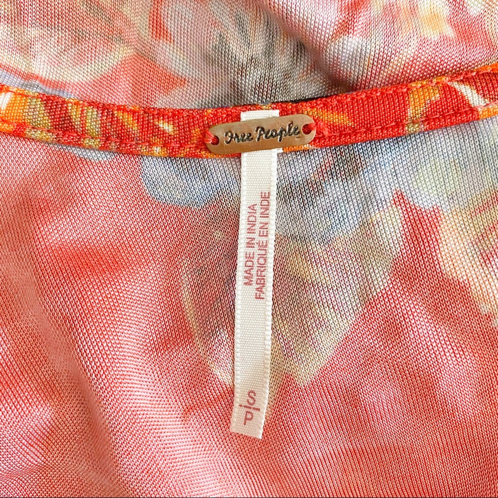 FREE PEOPLE 2 AM Floral Print Mini Dress Red Large - Picture 6 of 8